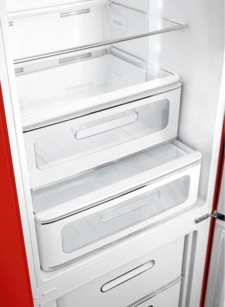 SMEG FAB32RRD6 Отдельностоящий двухдверный холодильник, стиль 50-х годов, 60 см, красный, No-frost, 