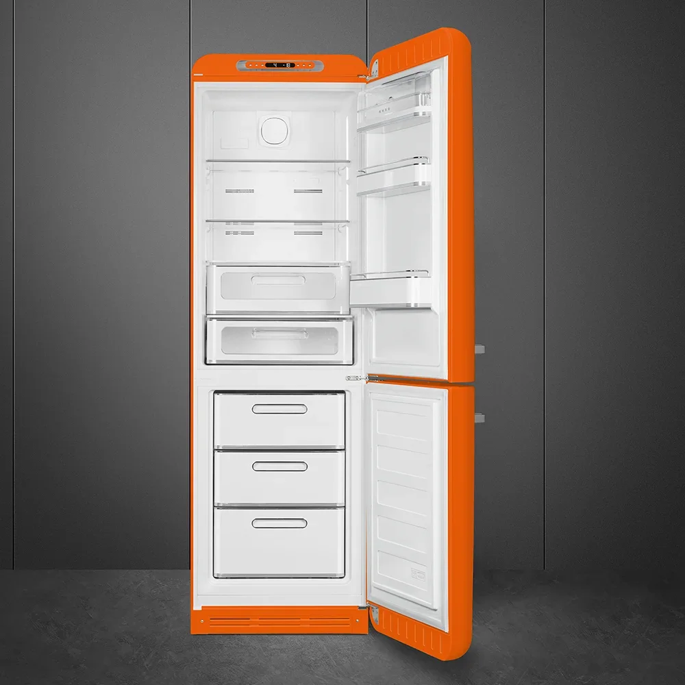 SMEG FAB32ROR6 Отдельностоящий двухдверный холодильник, стиль 50-х годов, 60 см, оранжевый, No-Frost