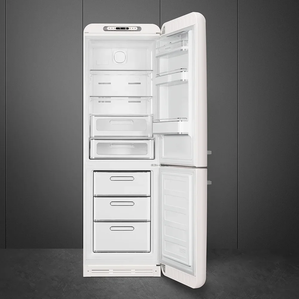 SMEG FAB32RWH6 Отдельностоящий двухдверный холодильник, стиль 50-х годов, 60 см, белый, No-frost, пе